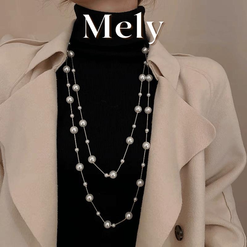  Dây chuyền vòng cổ ngọc trai nhân tạo nữ tính dáng dài phong cách thời trang Hàn Quốc Mely N37 