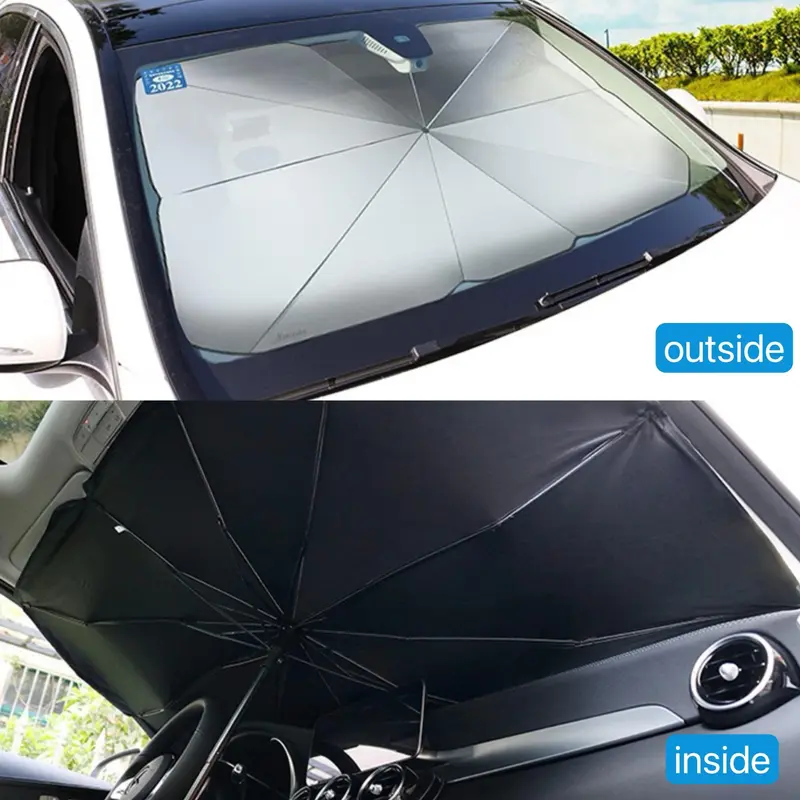 Portable Foldable Car Windshield Sunshade Umbrella, 1 Count Anti-UV Car Sunshade Umbrella, Universal Car Exterior Protective Accessories 8