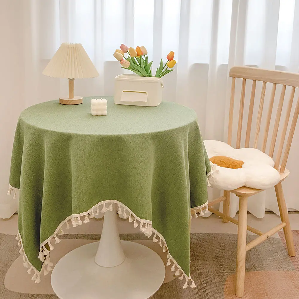 Khăn trải bàn ăn bằng vải cotton và lanh, Phong cách Tua Rua Nhật Bản, Chất lượng cao cấp và giá cả phải chăng, Thích hợp cho Bàn tròn, Bộ sưu tập năm 2024, Khăn trải bàn ăn dài, Người có ảnh hưởng trên Internet