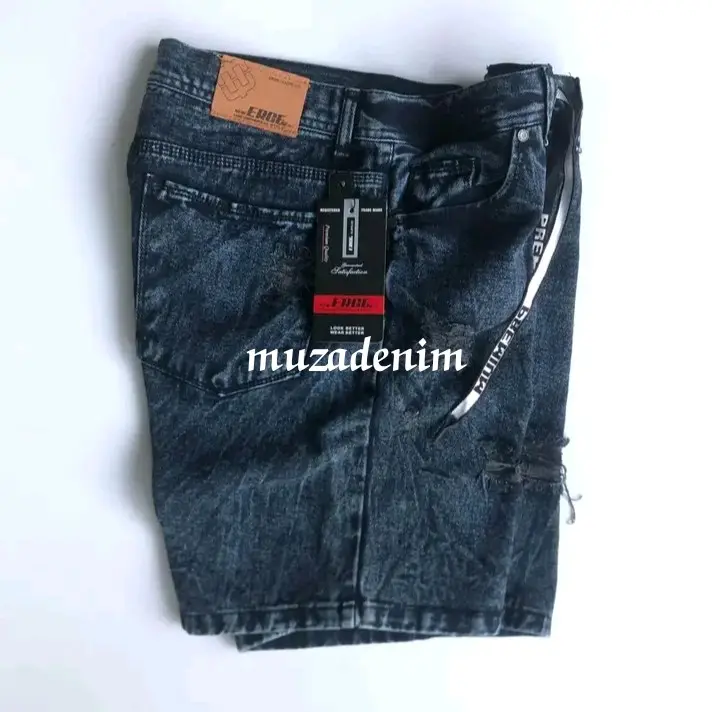 celana jeans pendek pria jumbo sobek sobek original kekinian Bigsize 28-44 dewasa