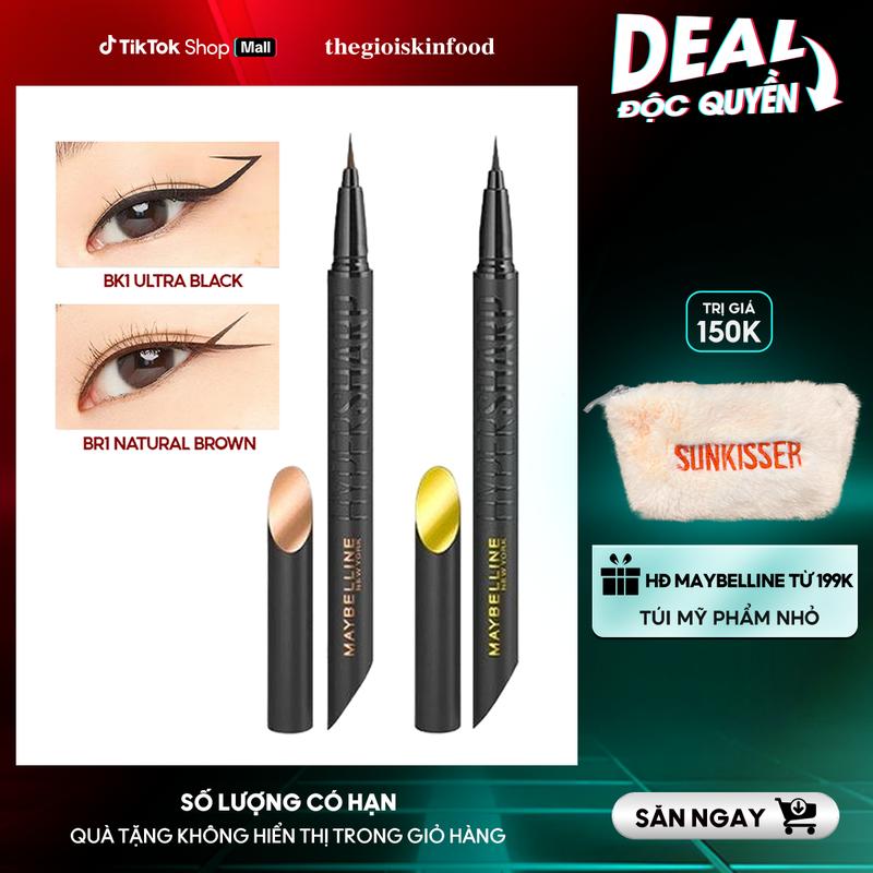Bút Kẻ Mắt Nước Trang Điểm Siêu Mảnh Maybelline Hyper Sharp Eyeliner Cosmetic Mỹ Phẩm Nữ Women