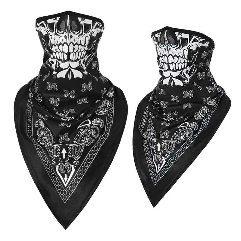 Skull Pattern Face Mask, 1 Count Breathable Neck Gaiter, Boho Style Sports Face Cover for Cycling Motorcycle Fishing Hiking 7