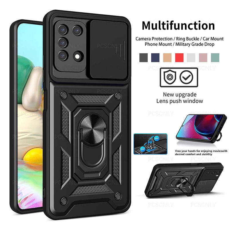 Ốp điện thoại chống sốc cho Samsung Galaxy A71, A31, A51, M51, A21S, A02S, A03S, A03 Core, vỏ bảo vệ máy ảnh, giá đỡ nhẫn ngón tay