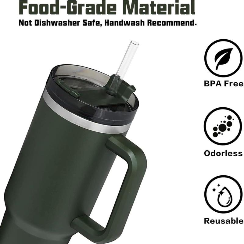 Drinkware Accessories Durable Reusable Straw Set, 7 Counts/set 6 Counts Straw & 1 Count Cleaning Brush, Portable Replacement Straw for 40oz & 30oz Water Bottle Tumbler 4