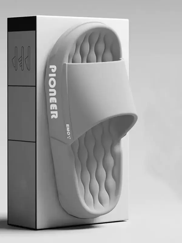 Men's Casual Letters Print Slides, Soft Comfortable Bathroom Slippers, Non-slip Slippers for Indoor & Bathroom Use for All Seasons 5