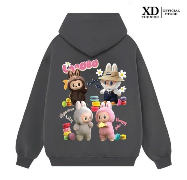 Product Introduction of ÁO HOODIE LABUBU 4  ,CHẤT NỈ DẦY DẶN,MŨ 2LỚP NAM NỮ Menswear cotong dài tay có túi bụng và dây mũ 3