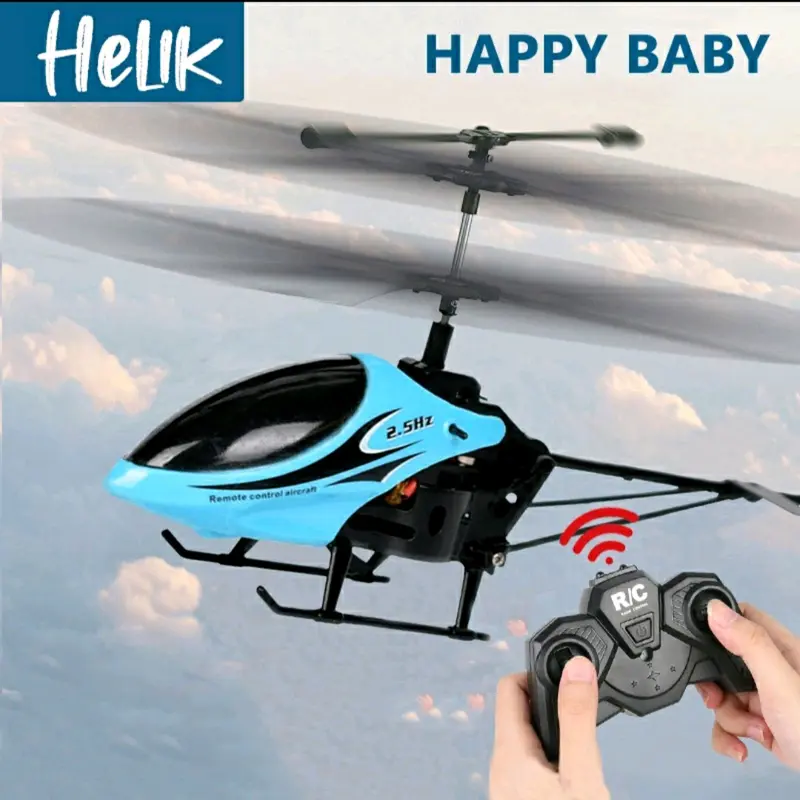 Helikopter remot control mainan terbang mini RC helicopter dengan lampu LED hadiah 0