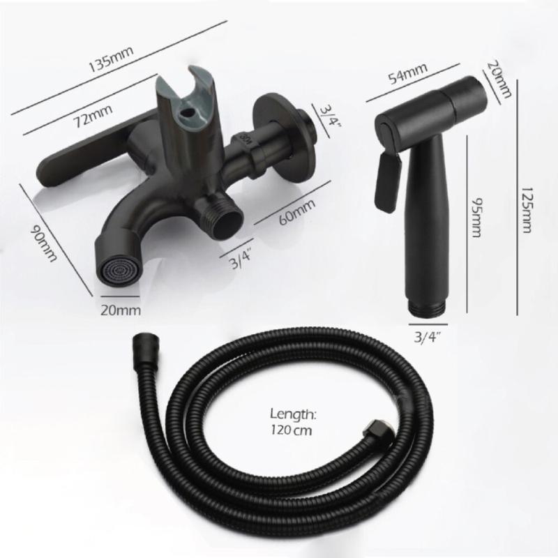 Product Introduction of bidet spray set Stainless steel hand bidet two way tap faucet bathroom faucet toilet hose paip toilet pipe water tap bathroom 0