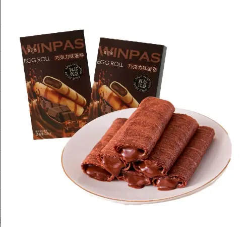 BÁNH TRỨNG WINPAS NHÂN SỐT 5 VỊ (Chuối, Sôcôla, Sầu Riêng Thái, Dừa Đá Bào) - Bánh Giòn Tan, Hộp Đa Vị Tiện Lợi, Đồ Ăn Vặt Livestream Bán Chạy 1