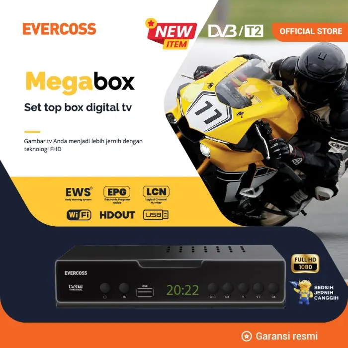 Evercoss STB Set Top Box Max Digital TV Receiver Full HD Garansi Resmi Kabel 4