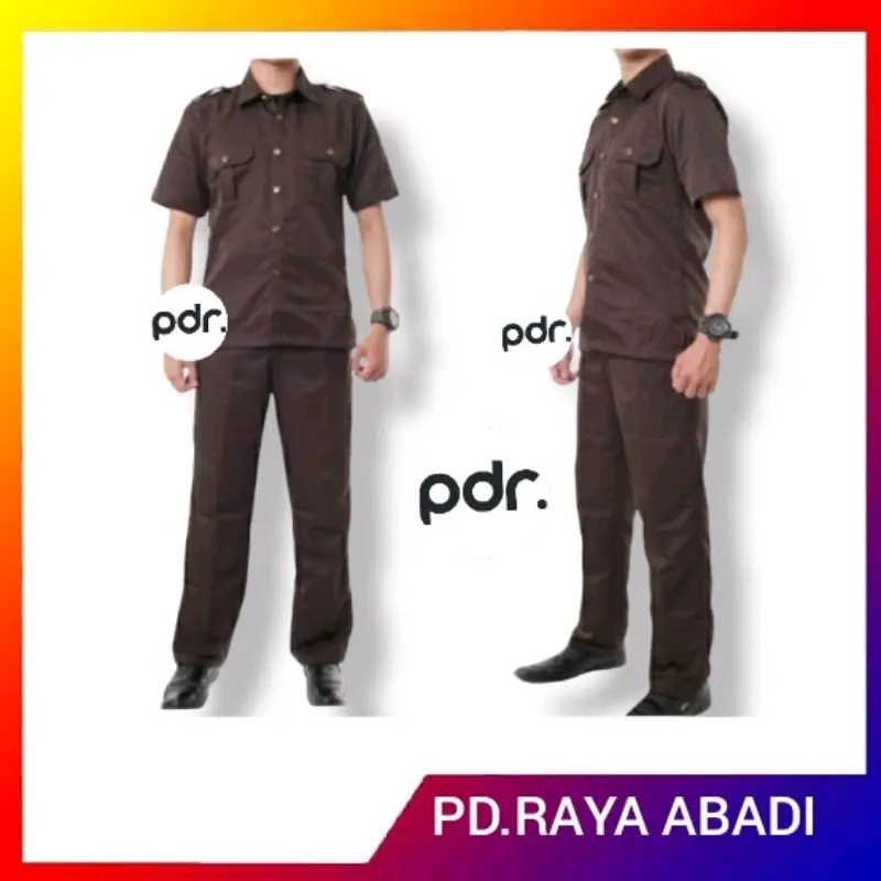 Seragam safari satpam coklat