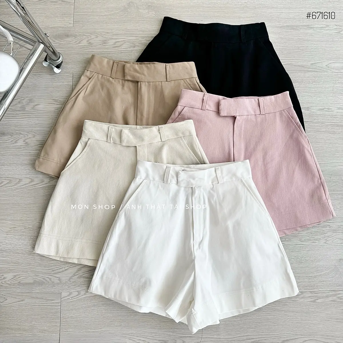 Quần short đơn giản thiết kế nút gài tiện lợi