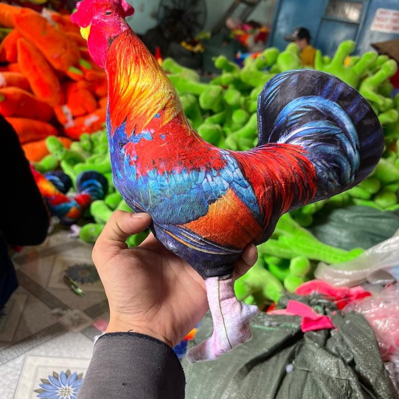 Thú nhồi bông con gà in 3D mềm mịn thoái mái khi sử dụng Thú Bông Đồ Chơi