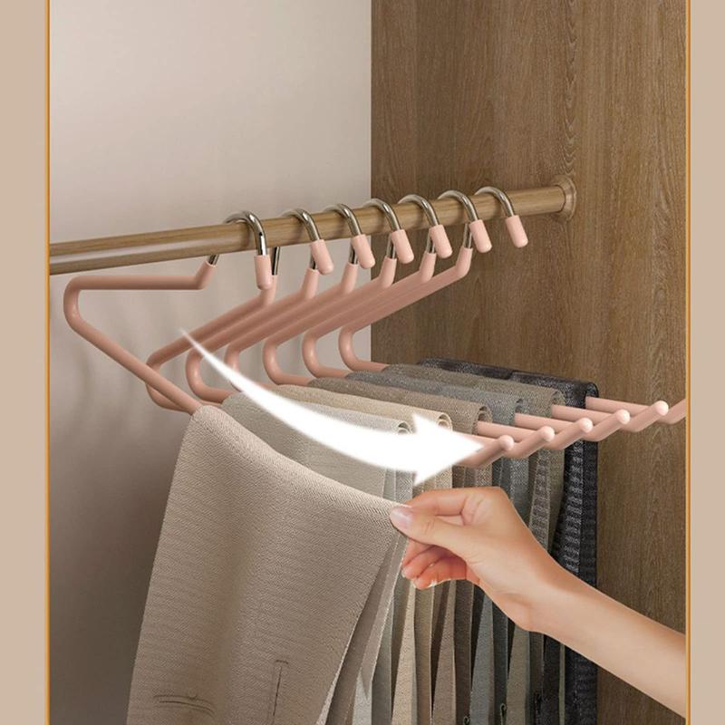 Product Introduction of Non-slip Clothes Hanger, 10pcs Portable Hanger Organizer Rack for Closet Laundry Dry Cleaning Room, Pants, Skirts, Shorts, Towels 7