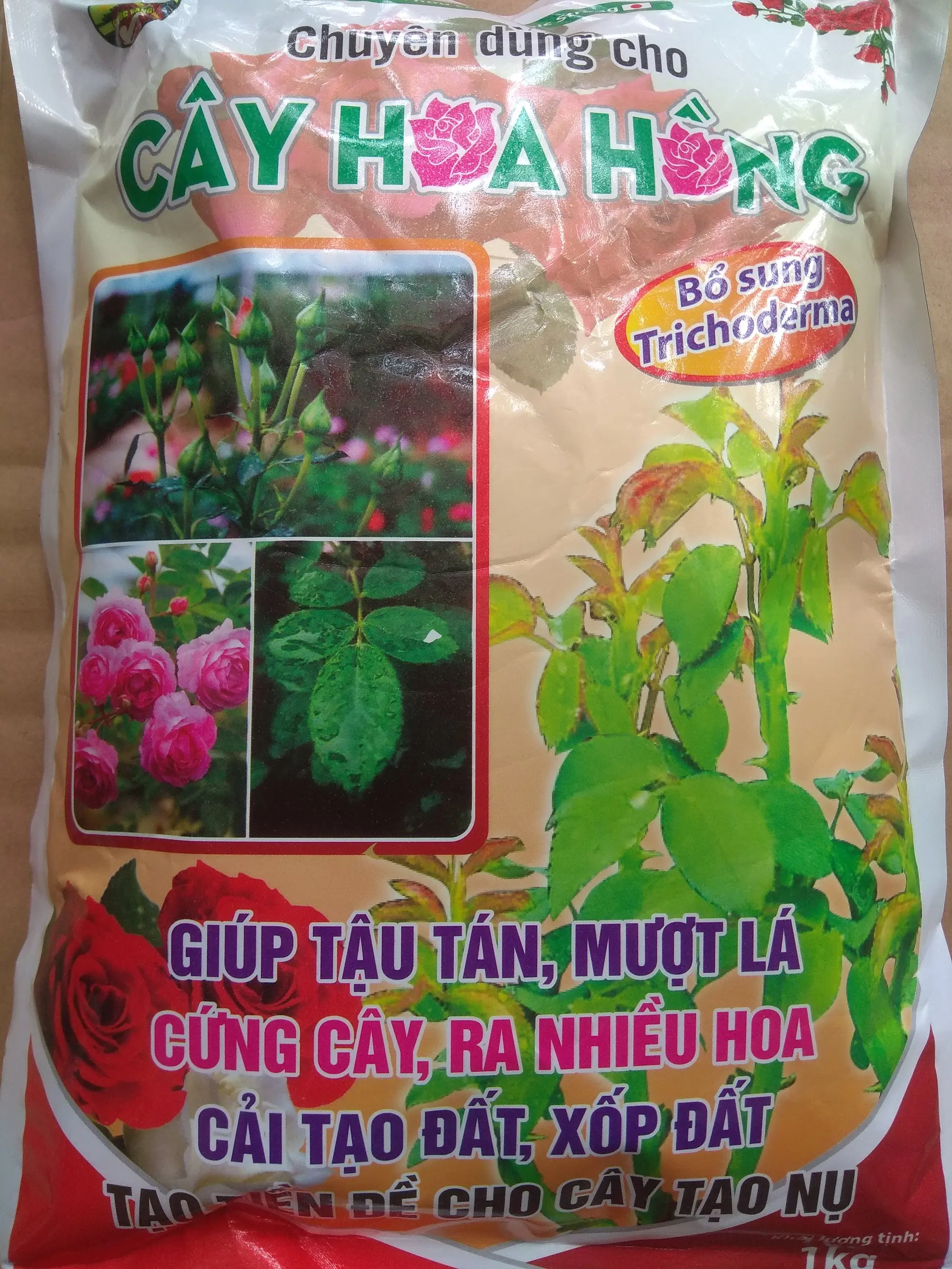 Phân bón hữu cơ chuyên dùng cho hoa hồng - gói 1 kg
