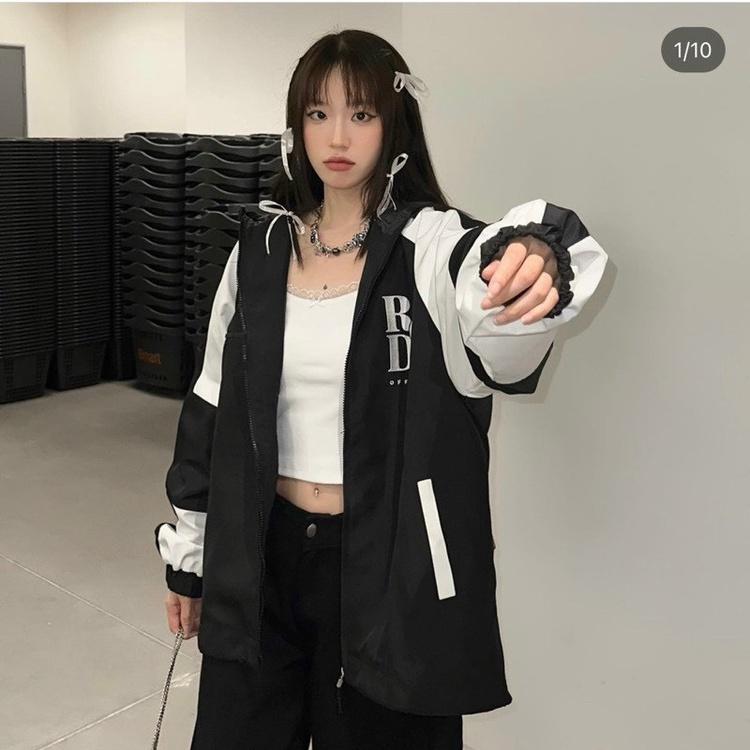  Áo khoác dù Regods vải dù 2 lớp form rộng nam nữ unisex lana áo  khoác cổ cao 