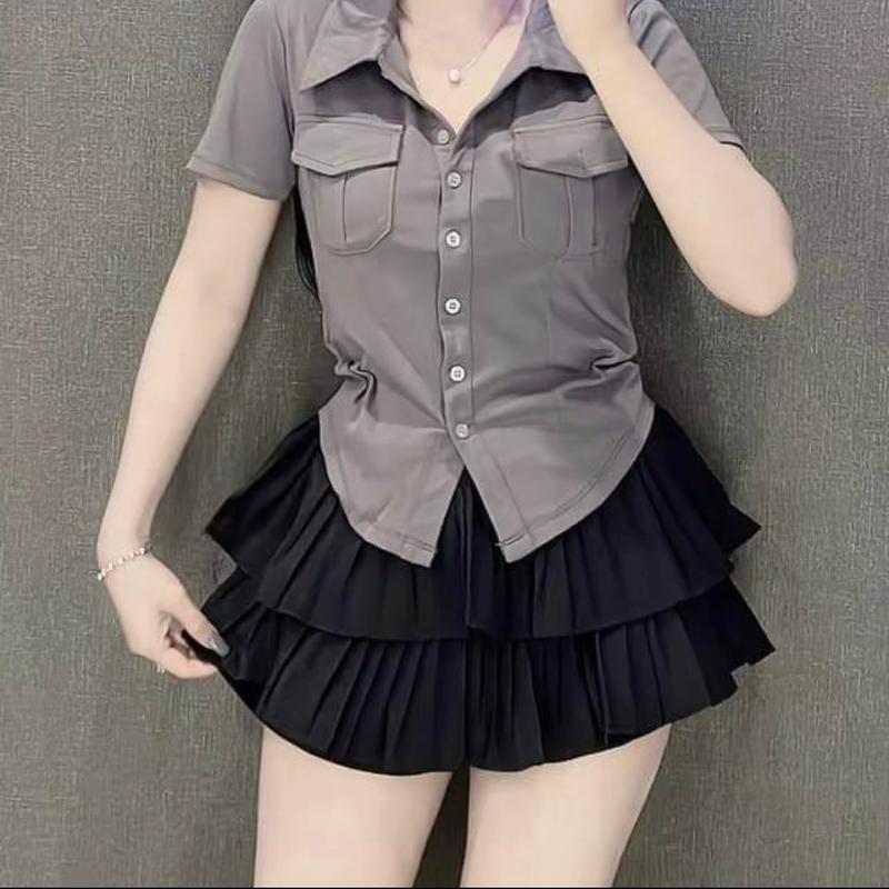 Áo bigsize (45-85kg) SƠ MI THUN TĂM 2 TÚI co dãn form vừa người bigsize 40-85kg Nữ Women Top Cổ Tròn Đen