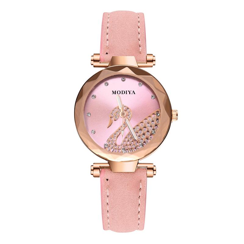Product Introduction of Swan Watch Women's Factory Direct Supply Suede Matte Leather with Net Red Quartz Watch  Women's Watch 15