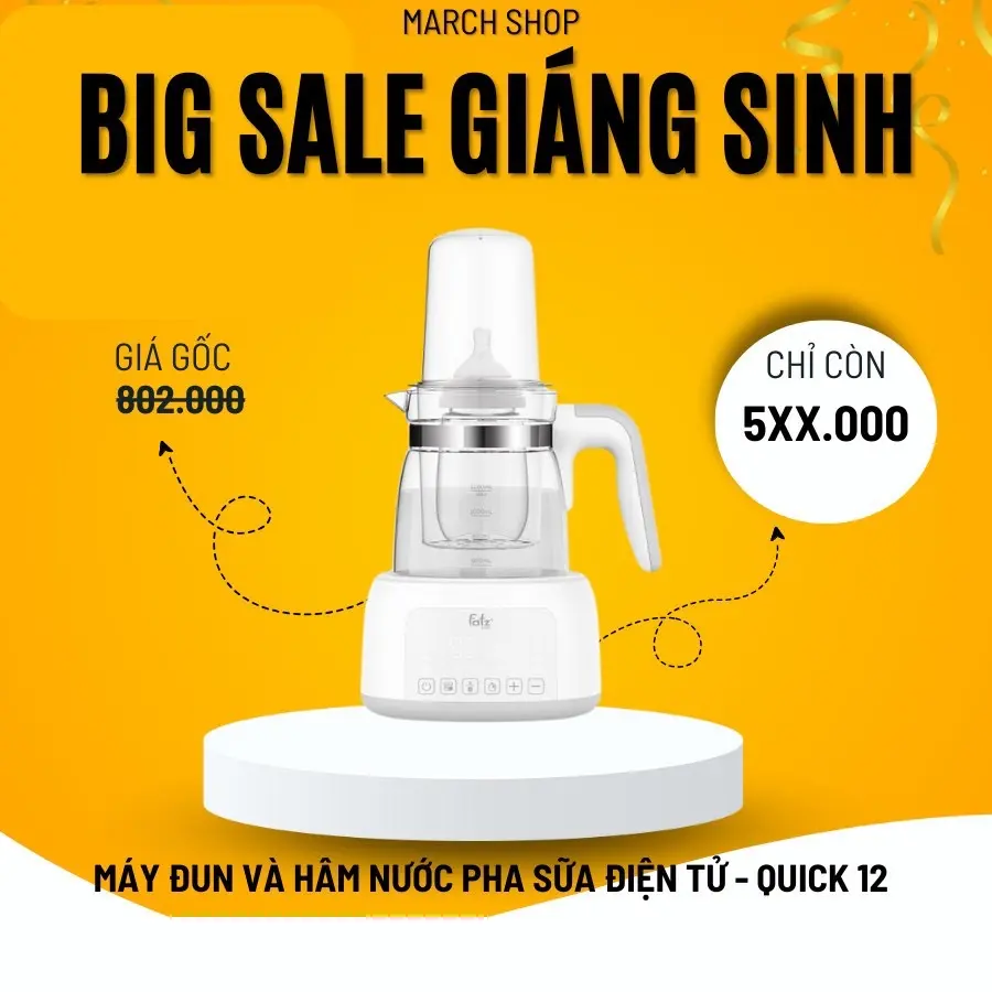 (Tặng kèm khay hâm sữa)Máy đun và hâm nước pha sữa điện tử Fatzbaby - Quick 12 - FB3503HB