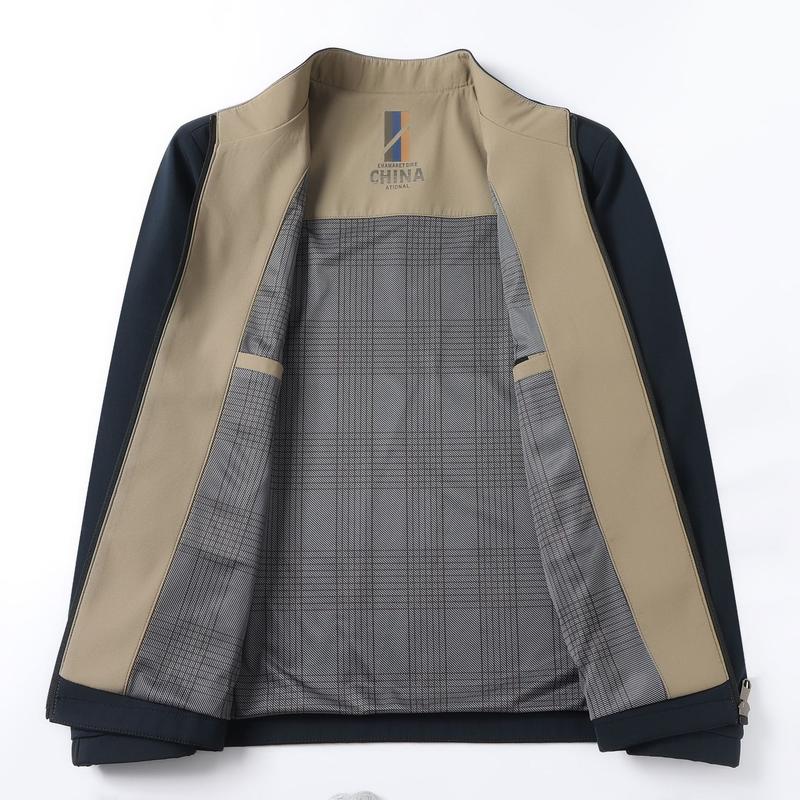 Áo khoác nam lót lông ấm áp tặng bố cổ tàu bo chun có khóa túi chống rơi đồ Ak25 Menswear Jacket Kaki áo  khoác đứng aokhoac 3