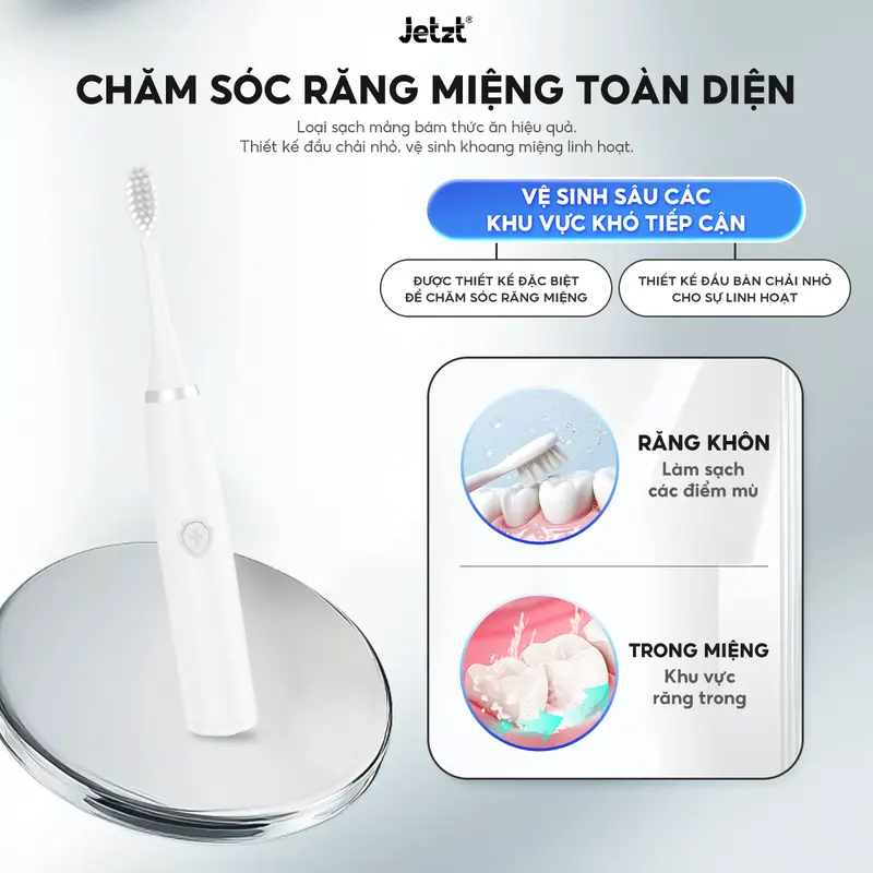 [DEAL QUÀ TẶNG - KHÔNG BÁN - HN] Bàn chải điện chống nước cao cấp Jetzt B7 6