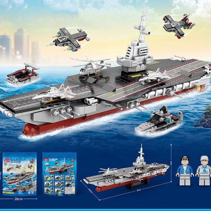 bộ đồ chơi lắp ráp, tàu sân bay Tàu Chiến TC 562, Mô hình lắp ráp tàu sân bay, máy bay, thuyền chiến đồ chơi cho bé trai