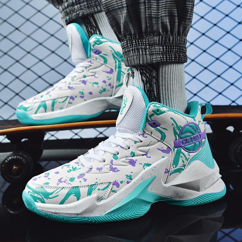 Product Introduction of Spot high-top basketball shoes men's shoes grip mesh leather sports shoes for junior high school students combat sneakers 8