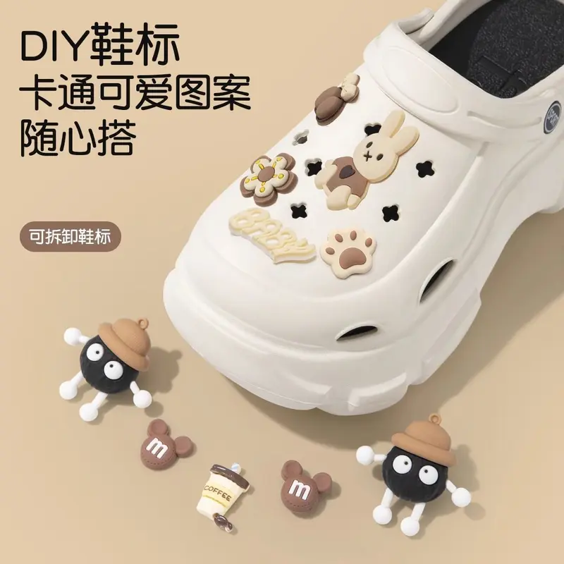 Dép cho nam và nữ, đế Eva, giày Coros, thích hợp cho mùa hè, có thể được mặc ngoài trời, kiểu dáng mới, chiều cao, thiết kế hoạt hình, chống trượt, dép bít Mũi đi biển 6