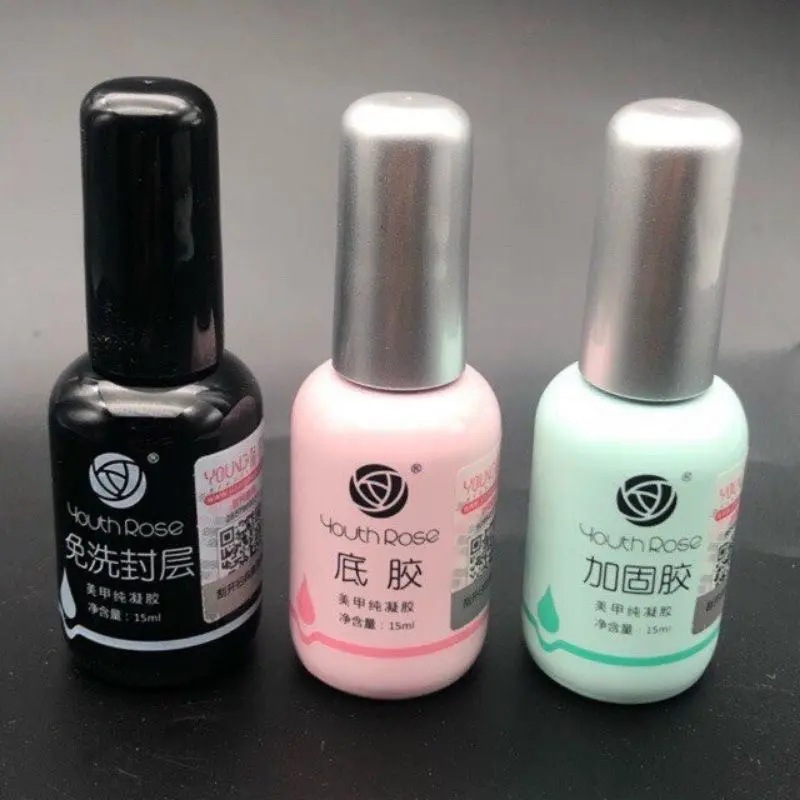 Base top cứng m.óng hoa hồng tem bạc nail chính hãng(hàng nắp dập) chai 15ml 1