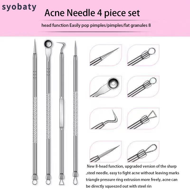 Comfort Blackhead Cleaning Tools with Storage Case, 4 Counts/set Portable Acne Removal Kit, Comedo Pimple Blemish Remover, Skin Care Tools for Men and Women, Branded Skincare, Skincare Products, Glass Skin Tool, Valentine's Day Gift for Men 5