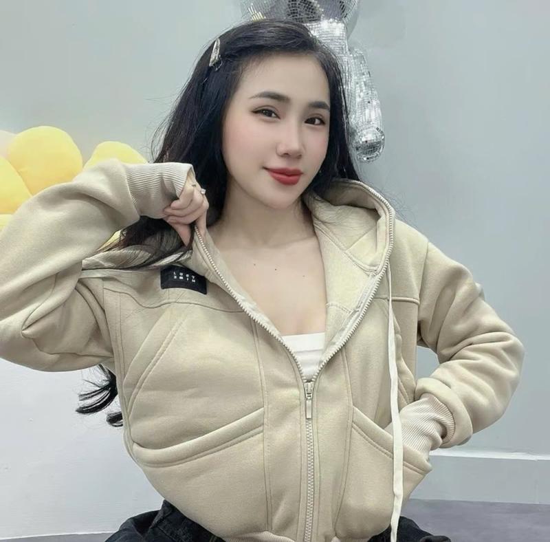 Áo Khoác Nỉ Nữ 6 Túi Chất Vải Dày Mềm Mịn, Có Tay Xỏ Ngón, Nón To Rộng Mặc Chống Nắng Đi Chơi Đều Được 2