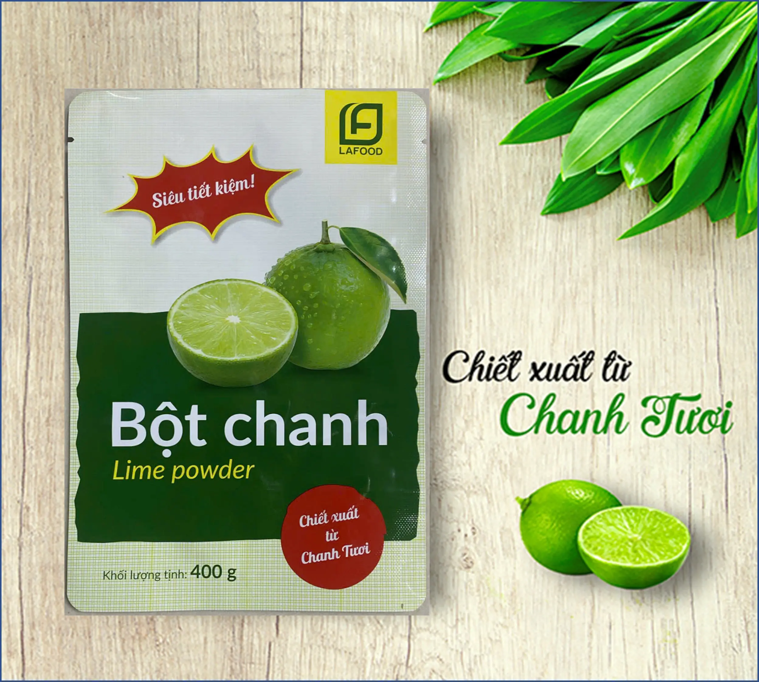 Bột chanh Lafood túi 400g Chua Hơn Siêu Tiết Kiệm gia vị nấu lẩu 1/2 muỗng bột chanh cho nồi lầu 1.5L