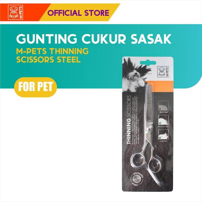 Gambar M-Pets Thinning Scissors Steel / Gunting Grooming Sasak Anjing Kucing dari M-Pets Volk Pets Indonesia Kota Administrasi Jakarta Barat Tokopedia