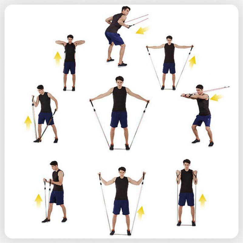 【JDSFG】 [360LBS] Bộ Dây Kháng Lực Ngũ Sắc Tổng Hợp 360LBS Toàn Thân Tập Thể Hình Tại Nhà - Đa Năng Tiện Lợi 3