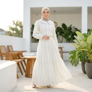 Asaya Rok kemeja lengan panjang leher awak setelan bunga