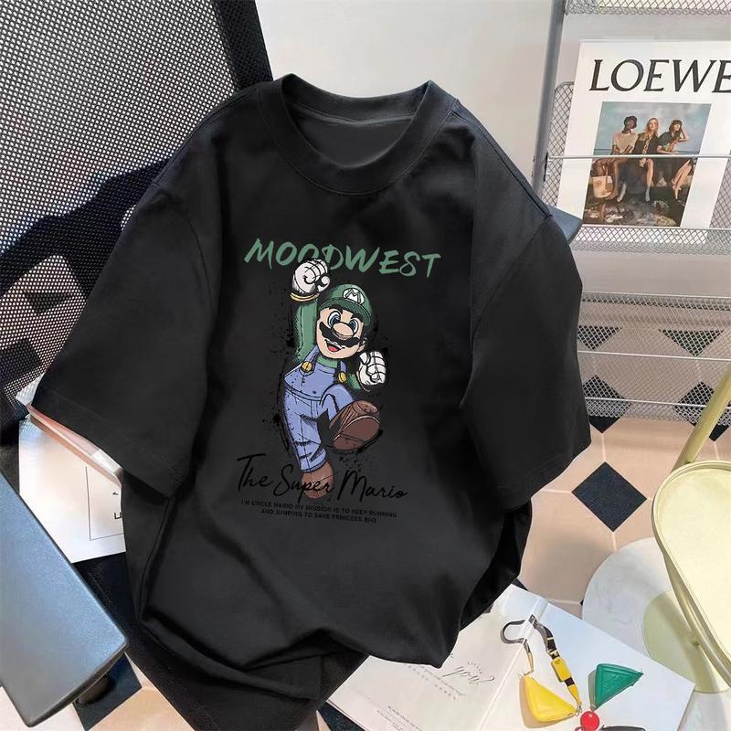Product Introduction of Limited-Time Discount Youth Summer Short-Sleeved T-shirt Cartoon Print Half Sleeve Shirt Loose All-Matching round Neck T-shirt Clothing Women's Clothing 3