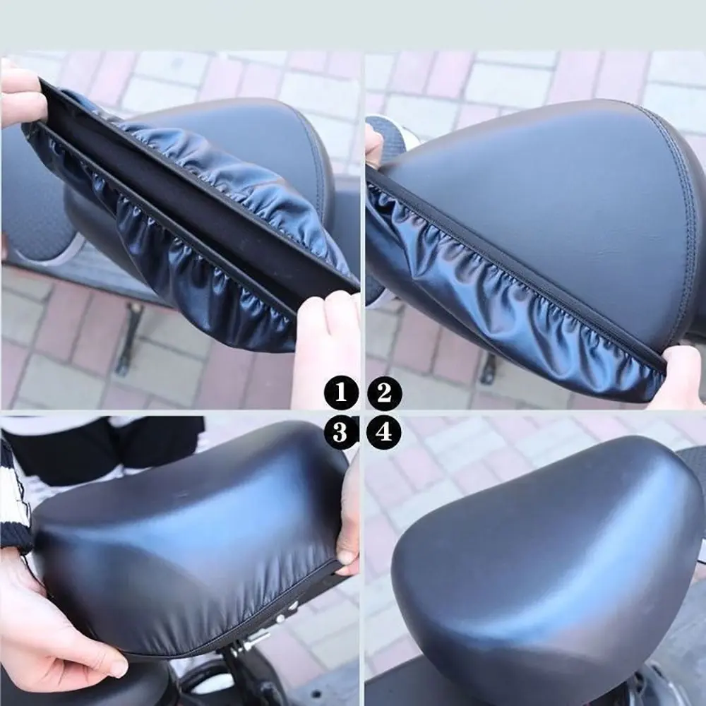 Breathable Leather Electric Vehicle Seat Cover Black Universal Cushion Cover Electric Vehicle Protection