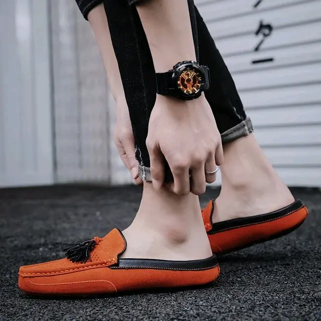 sepatu sandal pria bustong sepatu slop sepatu slip on kekinian baru terbaru