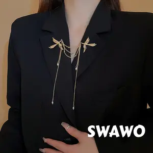 [Swawo] Pin Garuda Mutiara Tassel Desain Klasik Cina Elegan Modis Unik Cocok untuk Jas Formal A288
