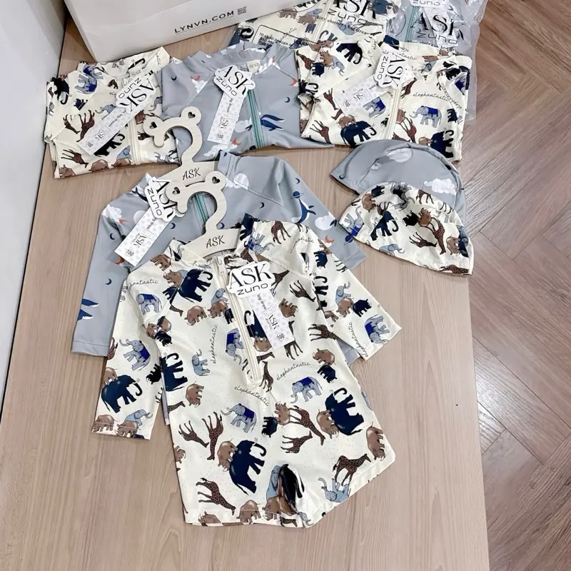 BỘ ĐỒ BƠI ANIMALS BÉ TRAI KÈM MŨ