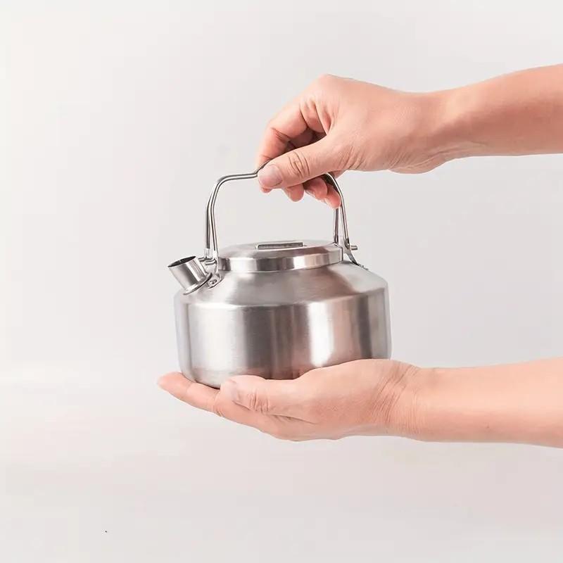 Product Introduction of Camping Stainless Steel Kettle, 1 Count Dual Handles Portable Tea Making Kettle with Storage Bag, Suitable for Outdoor, Camping & Hiking 5