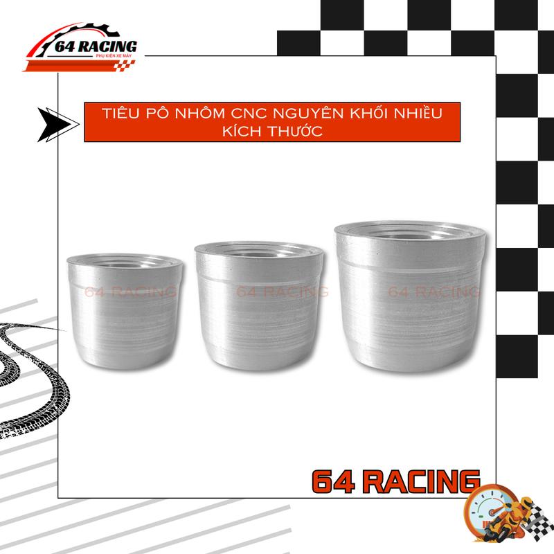 Tiêu Pô Nhôm CNC Gắn Pô Tăng CBR, ORBR, UMA, Leovince Exciter 2010 Phụ Kiện Xe 64 Racing