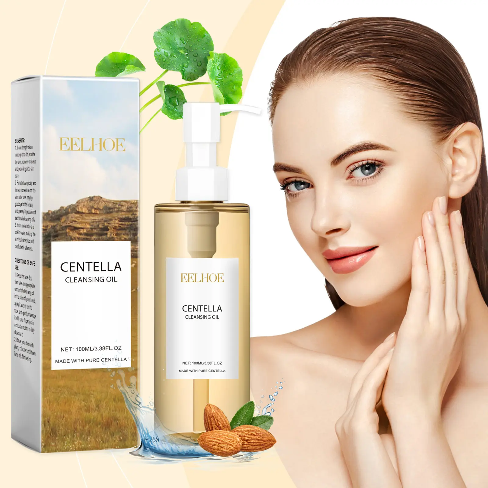 Dầu Làm Sạch Nhẹ Centella Asiatica, Eelhoe, Làm Sạch Tươi Mới Và Nhẹ Nhàng, Thích Hợp Cho Mặt Và Môi, Tẩy Trang Mắt Và Môi, Trang Điểm Cửa Hàng Trang Điểm, [Trang Điểm Boutique] Cho Bé Cosmetic