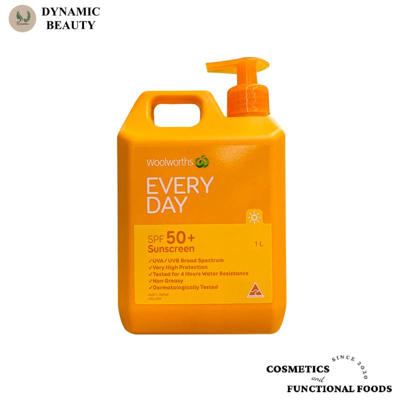 Kem chống nắng Woolworths everyday sunscreen spf 50+ 100ml - 500ml - 1l của Úc