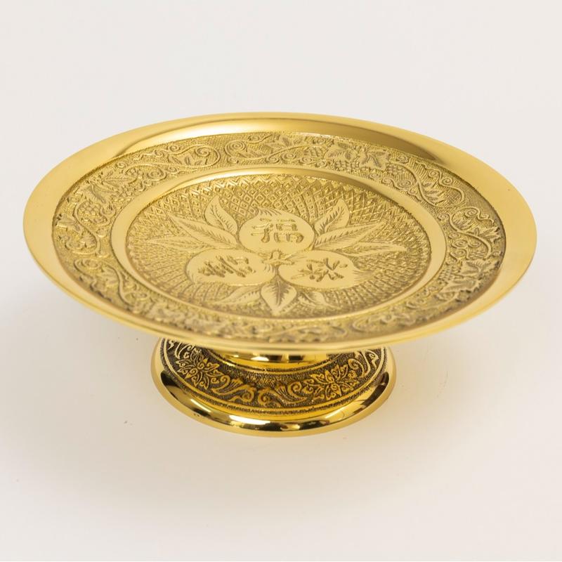  Dĩa Trái Cây Phúc Lộc Như Ý Cao 7.5cm x Rộng 21 Bằng Đồng Nguyên Chất dùng Trong Thờ Cúng Thương Hiệu Thuận Phát Bảo Hành 5 Năm 