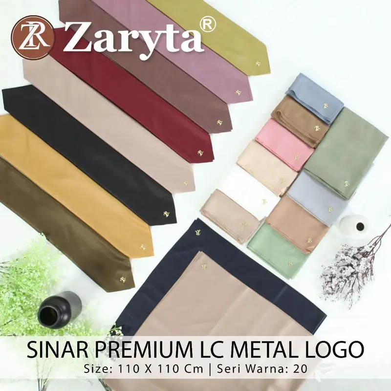 ZARYTA SINAR LACER CUT GLAMOUR / KERUDUNG SEGIEMPAT SINAR PREMIUM METAL LOGO 3