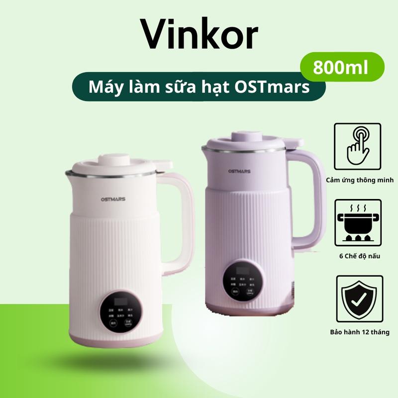 Máy Làm Sữa Hạt OSTMARS Mini Mới, 5 Chức Năng, Dung Tích 800ml Mẫu Mới Nhất 2023 Inox Xay Sinh Tố xay suah
