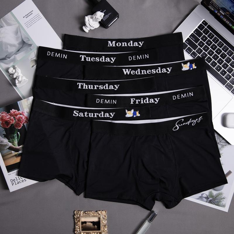 Combo 7 Quần Boxer Nam Menswear mặc đủ 1 tuần mẫu mới 2024, Quần Sịp Nam Đùi màu đen thun lạnh cao cấp co dãn 4 chiều Topp1 (Che tên sản phẩm khi giao) Nhung
