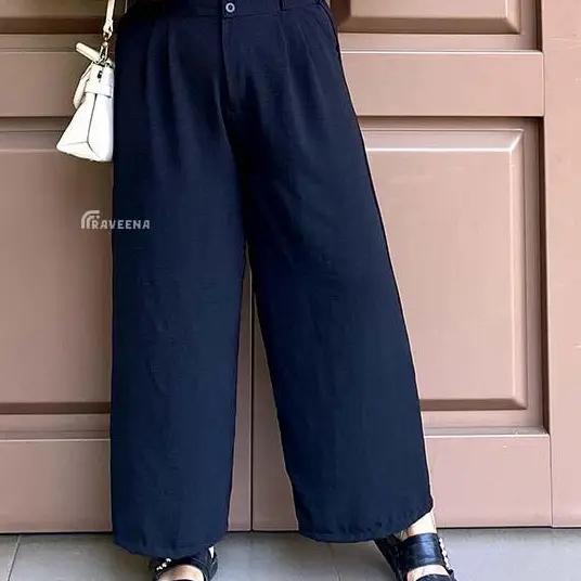Kulot Super Jumbo Kancing Highwaist Crinkle Airflow Celana  Wanita  Panjang  Nyaman