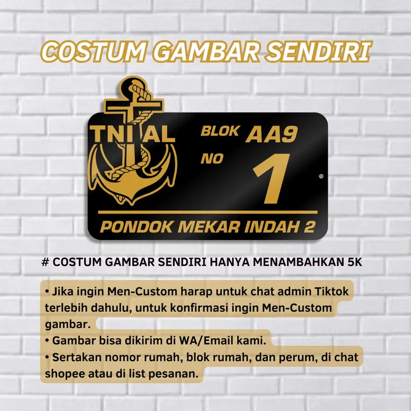 Custom nomor rumah akrilik | No rumah cantik minimalis modern | 2